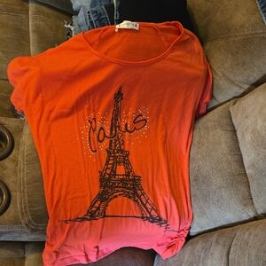 Agenda Orange Paris Graphic Blouse